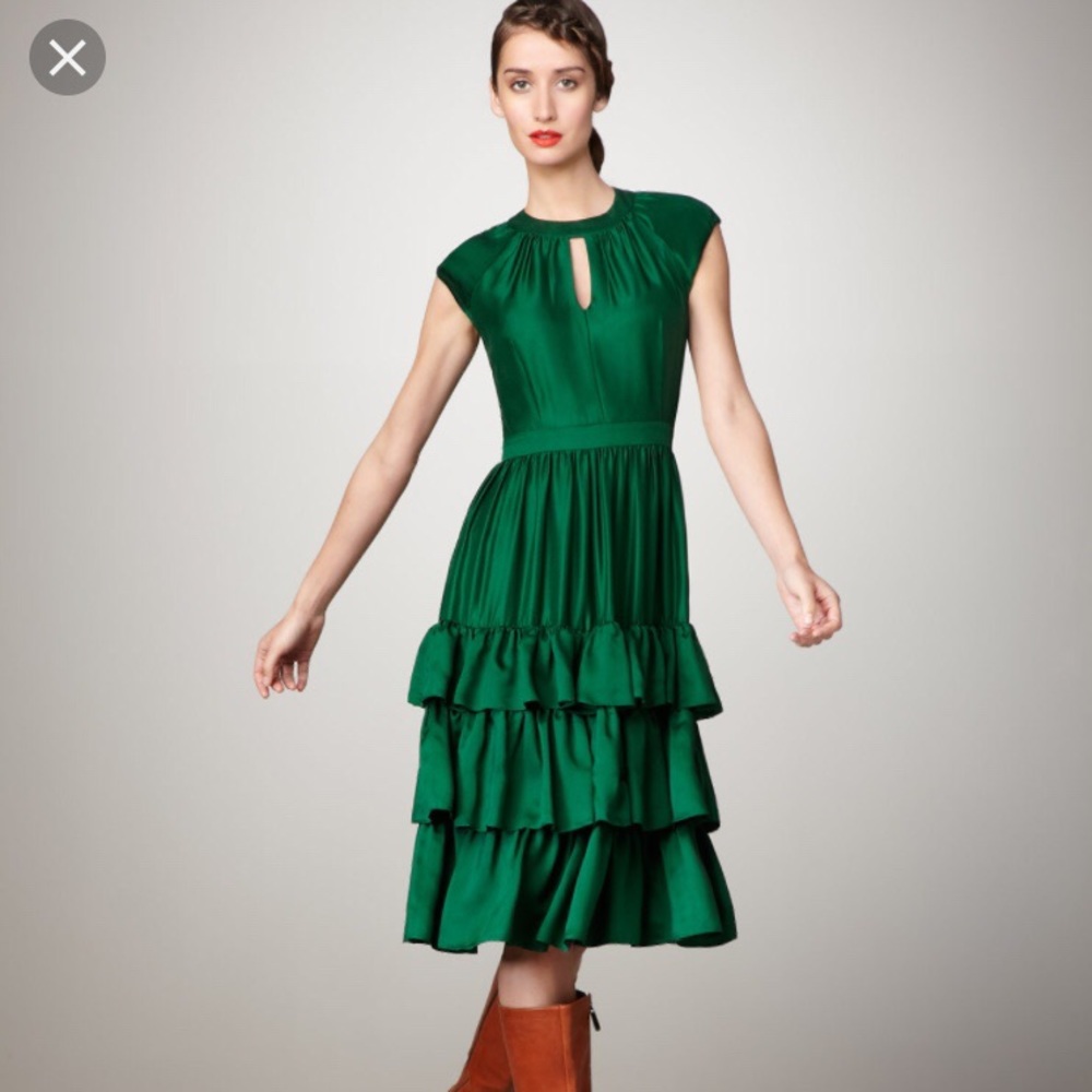 Milly Silk Midi Dress - Plum Color